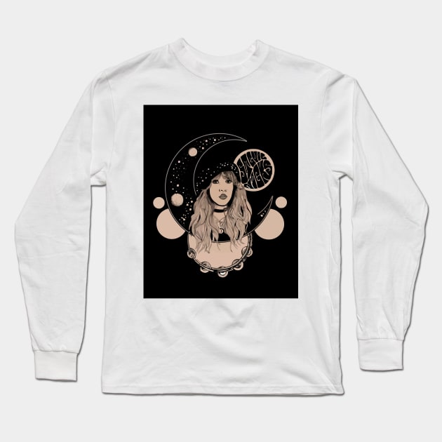 Stevie Nicks Moon Long Sleeve T-Shirt by woleswaeh